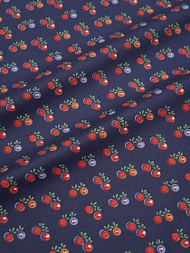 Перкаль "Волшебные яблочки" цв.сине-фиолетовый, ш.1.5м, хлопок-100%, 120гр/м.кв