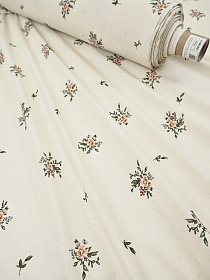 Поплин "Малена - цветы " (на суровом), (комп), ш.2.2м, хлопок-100%, 110гр/м.кв