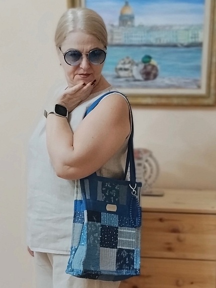 Сумка-шоппер в технике пэчворк 
