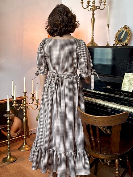 Платье из вареного хлопка "Клетка (0.4*0.4см)"