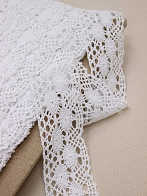 Кружево цв.белый, ш.61мм, хлопок-90%, п/э-10%, рис.058/1