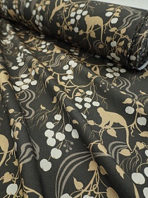 Плательная вискоза "Обезьянки на ветвях", ш.1.5м, вискоза-100%, 125гр/м.кв