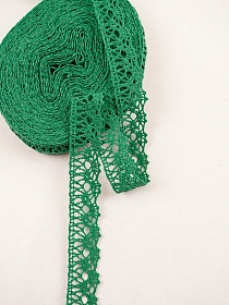 Кружево цв.изумрудно-зеленый, ш.20мм, хлопок-90%, п/э-10%, 10м, рис.015/31