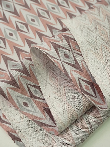 Мерный лоскут Ситец "Восточные ромбы" цв.коричневый/серый, ш.0.8м, хлопок-100%, 85гр/м.кв