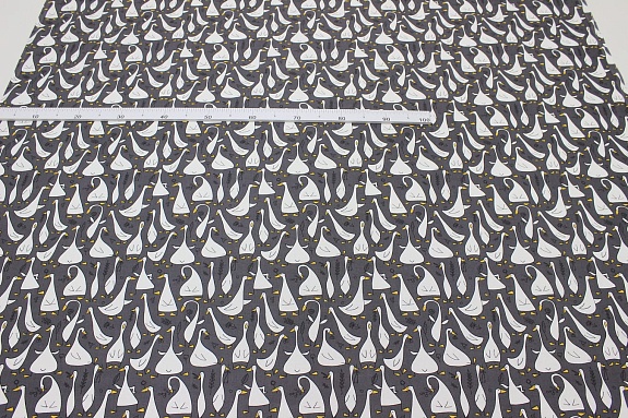 Полулен "Гусиная история" цв.графитово-серый, ш.1.5м, лен-30%, хлопок-70%, 147гр/м.кв