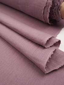 Муслин двухслойный с эффектом жатости цв.Лилово-кофейный, СОРТ2, ш.1.4м, хл-100%, 110гр/м.кв