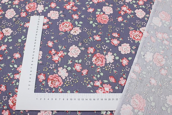 Сатин "Фания" цв.фиолетово-серый, ш.1.60м, хлопок-100%, 110гр/м.кв