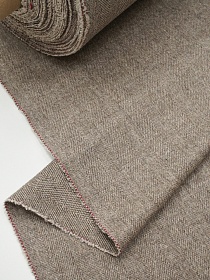 Шерсть костюмная Твид "Елочка" цв.бежевый/т.кофейный, ш.1.5м, шерсть-50%, п/э-50%, 250гр/м.кв