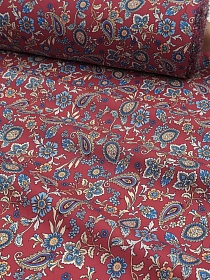 Импорт. хлопок "Линиза" цв.бордово-красный, ш.1.5м, хлопок-100%, 100гр/м.кв