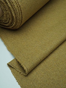 Шерсть пальтово-костюмная Твид цв.Горчично-оливковый, ш.1.5м, шерсть-50%, п/э-50%, 400гр/м.кв