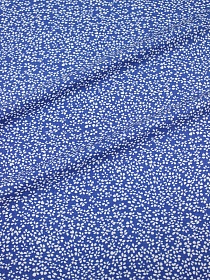 Штапель "Мелкая цветочная рябь на васильково-синем", ш.1.45м, вискоза-100%, 100гр/м.кв