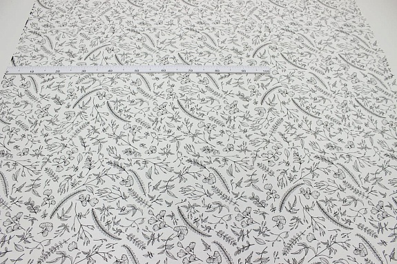 Полулен "Душистые травы на белом", ш.1.5м, лен-30%, хлопок-70%, 147гр/м.кв