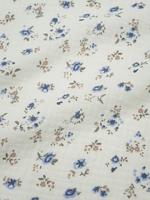 Муслин двухслойный с эф.жатости "Ирма" цв.сливочный пломбир, ш.1.4м, хл-100%, 110гр/м.кв