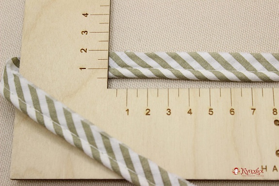 Кант отделочный (широкая полоска) цв.оливково-серый, ш.15мм/5мм, хлопок-100%