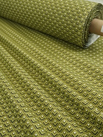 Бязь "Геометрия - уголки" цв.св.оливково-зеленый, ш.1.5м, хлопок-100%, 120гр/м.кв