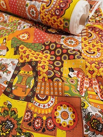 Полулен "Дымка" цв.коричневый, ш.1.5 м, лен-30%, хлопок-70%, 140гр/м.кв