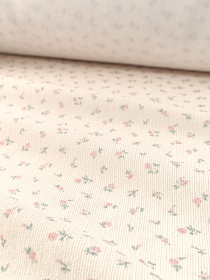 Микровельвет (Digital) "Крошка - цветочек" цв.ванильно-кремовый, ш.1.5м, хлопок-100%, 135гр/м.кв