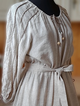 Платье изо льна с вискозой в суровом цвете