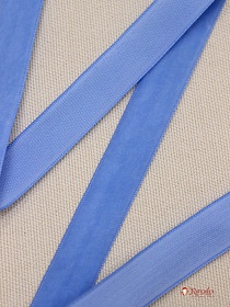 Лента бархатная цв.Ярко-голубой, ш.16мм, полиэстер-100%