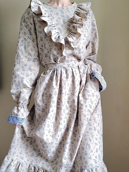 Винтажное платье из теплого хлопка "Луана"*