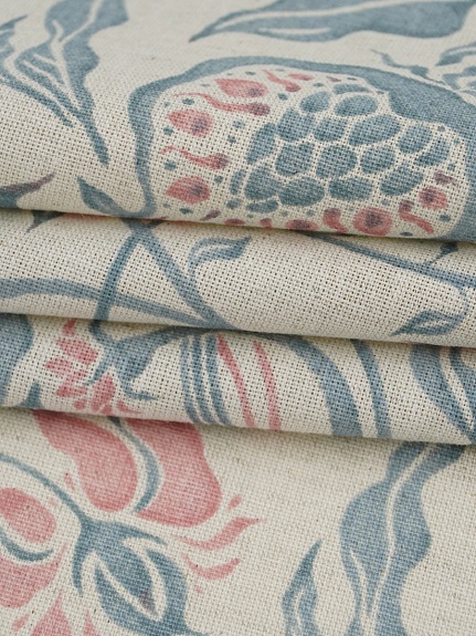 Полулен "Гранатовое настроение" (на суровом), ш.1.5м, лен-30%, хлопок-70%, 147гр/м.кв