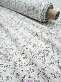 Перкаль "Утренний цвет" цв.бело-серый, ш.1.5м, хлопок-100%, 100гр/м.кв