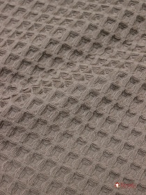 Вафельное премиум-полотно "Бохо" цв.кофейно-серый, ш.1.44м, хлопок-100%, 240гр/м.кв