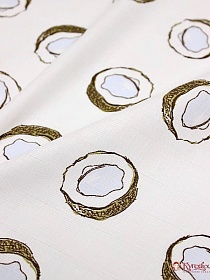 Мерный лоскут Муслин двухслойный "Кокосики", ш.1.35м, хлопок-100%, 100гр/м.кв