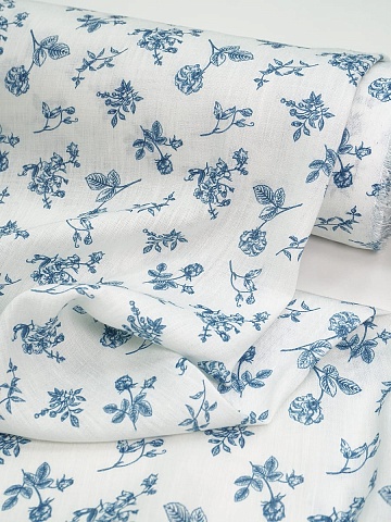 Лен с вискозой сорочечный (Digital) "Хейли" цв.белый, ш.1.45м, лен-49%, вискоза-51%, 135гр/м.кв