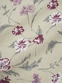 Полулен поэма "Мэгги" (на суровом) цв.сиренево-бордовый, ш.1.5м, лен-30%, хлопок-70%, 155гр/м.кв