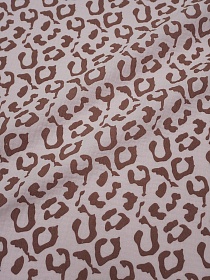 Муслин двухслойный с эф.жатости "Леопардовые пятнышки на розовом", ш.1.4м, хл-100%, 125гр/м.кв