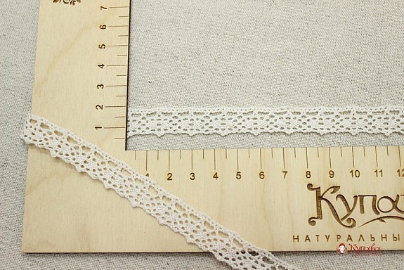 Кружево цв.ванильный, ш.14мм,  хлопок-90%, п/э-10%