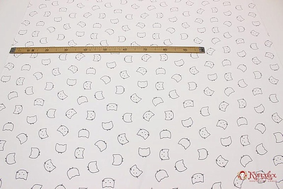 Муслин двухслойный "Котики", ш.1.35м, хлопок-100%, 100гр/м.кв