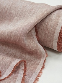 Лен сорочечный с умягчением цв.Бруснично-терракотовый, ш.1.5м, лен-100%, 125гр/м.кв