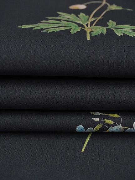 Батист "Полевое соло" цв.черный, ш.1.45м, хлопок-100%, 85гр/м.кв