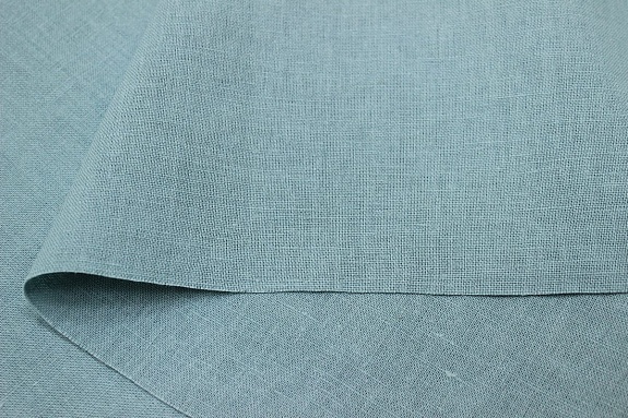 Полулен костюмный с эффектом мятости цв.Бирюзово-зеленая дымка, СОРТ2, ш.1.45м, лен-52%, хлопок-48%