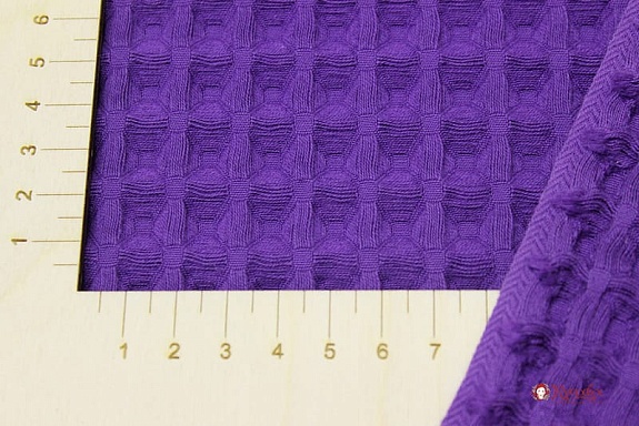 Вафельное премиум-полотно "Бохо" цв.темно-фиолетовый, ш.1.44м, хл-100%, 240гр/м.кв