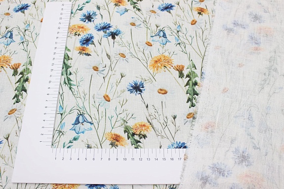Лен костюмный "Луговые цветы", ш.1.5м, лен-100%, 190гр/м.кв
