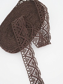 Кружево цв.шоколад, ш.30мм, хлопок-90%, п/э-10%, 10м