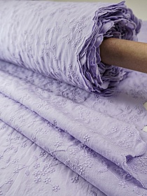 Шитье "Морозная вышивка" (фестоны с 2х сторон) цв.молодая сирень, ш.1.35м, хлопок-100%, батист