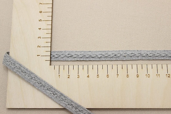 Тесьма "Косичка" цв.св.серый меланж, ВИД2, 12мм, вискоза-100%