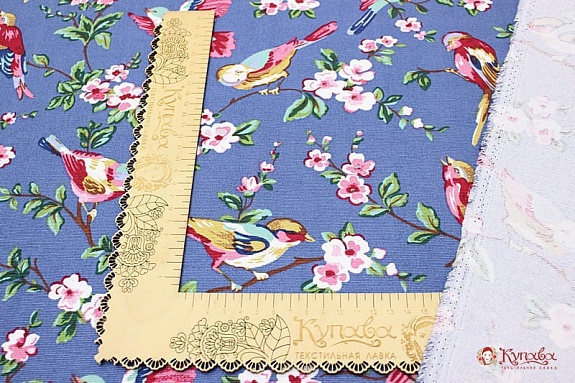 Интерьерный хлопок "Идиллия" цв.джинс, ш.1.5м, хлопок-100%, 250гр/м.кв