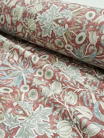 Сатин (Digital) "Сказочные бутоны" цв.терракотово-коричневый, ш.2.5м, хлопок-100%, 110гр/м.кв