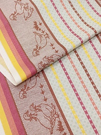 Холст полотенечный жаккард "Датский гусь" цв.коричневый, ш.0.5м, лен-30%, хл-70%, 210гр/м.кв