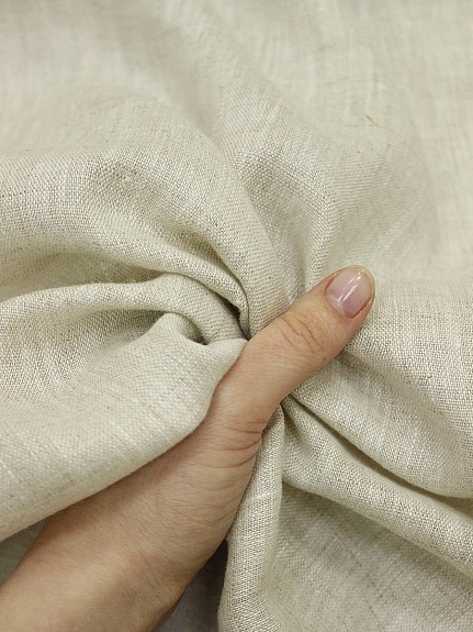 Лен костюмный умягченный цв.Натуральный светлый, ш.1.5м, лен-100%, 160гр/м.кв