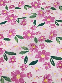 Импорт.хлопок Жатка "Айрис" цв.фуксия, ш.1.32м, хлопок-100%, 80гр/м.кв