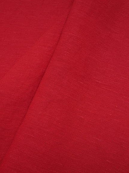 Лен с вискозой с эффектом мятости цв.Красный с малиновым оттенком, ш.1.4м, лен-53%, вискоза-47%