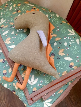 Игрушка и одеяло из сатина "Дубок" и хлопкольна