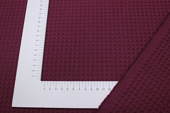 Вафельное премиум-полотно "Italy" цв.Лилово-свекольный, ш.1.5м, хлопок-100%, 240гр/м.кв