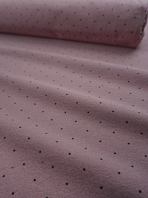 Теплый хлопок "Черный горошек 1.5/20" цв.лилово-кофейный, ш.1.45м, хлопок-100%, 170гр/м.кв